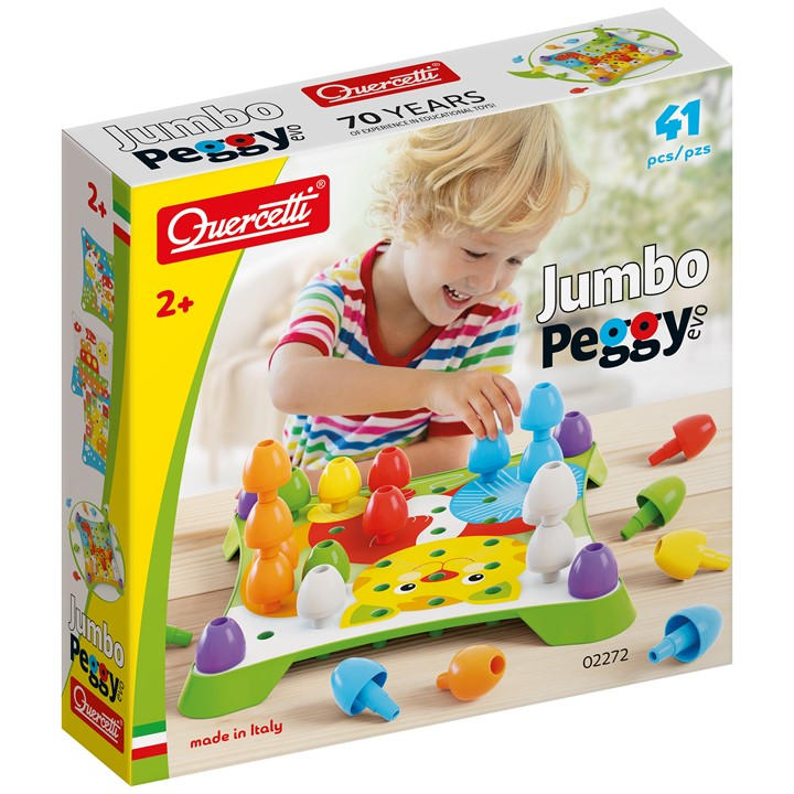 Quercetti Unisex Kids Multi Jumbo Peggy Evo - 41 Pieces