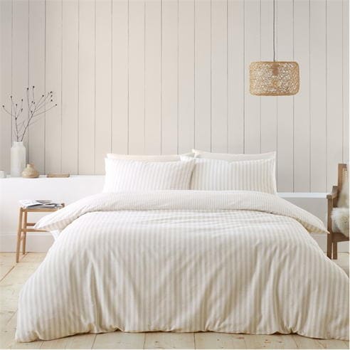 Catherine Lansfield - Stripe Cotton Reversible Duvet Cover Set