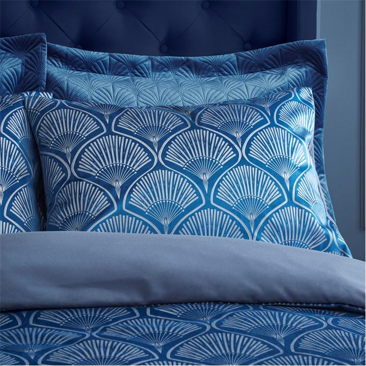 Navy Blue - Catherine Lansfield - Deco Pearl Duvet Cover Set