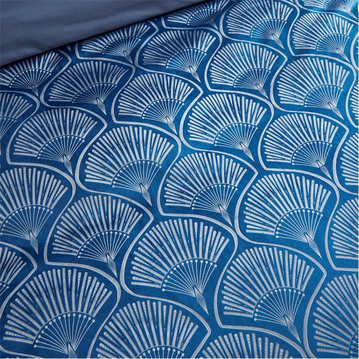Navy Blue - Catherine Lansfield - Deco Pearl Duvet Cover Set