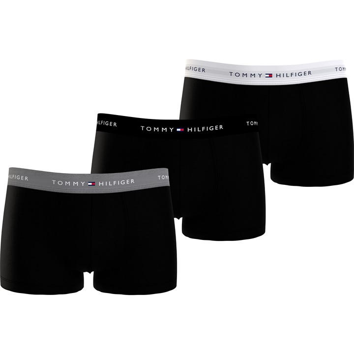 Tommy Hilfiger Men's Black 3 Pack Signature Boxer Shorts Medium