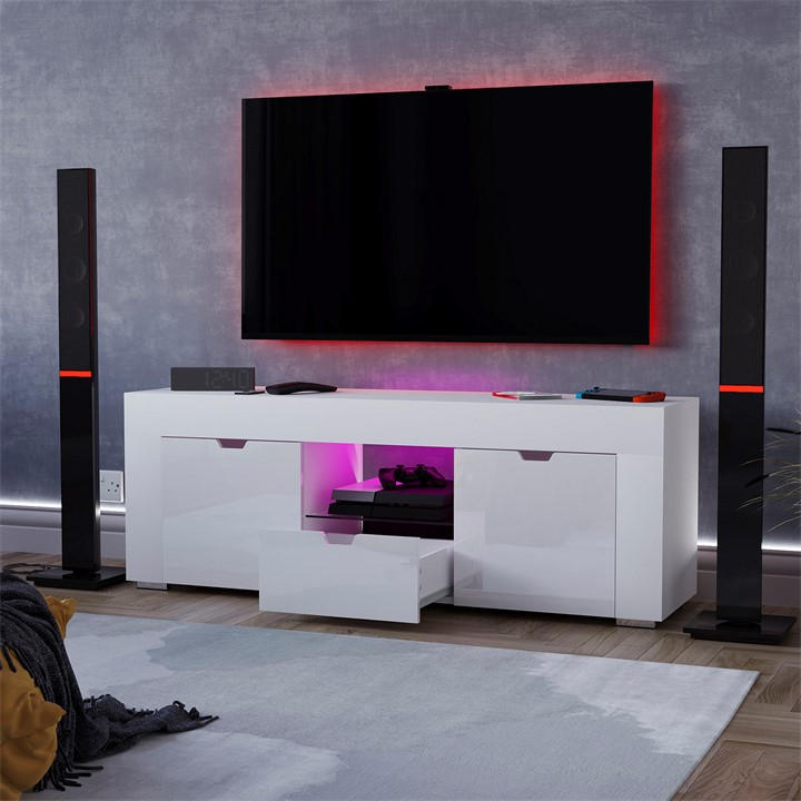 Lassic Vida Designs Eclipse 2 Door 1 Drawer LED TV Unit - White