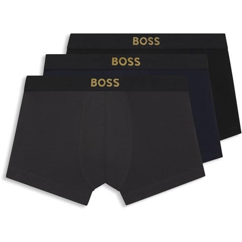 Boss - Mens BOSS Bodywear 3 Pack Trunks Boxers - Gold Logo