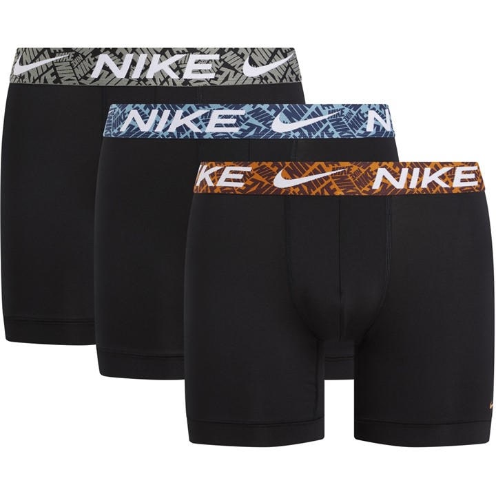 Nike Men's Black 3 Pack Dri-Fit Boxer Shorts Medium