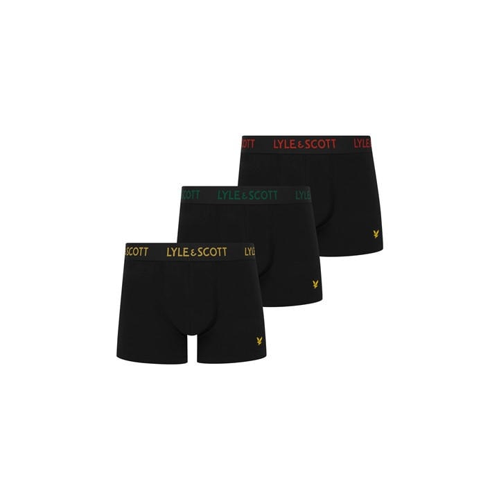 Lyle And Scott Men's Black Barclay 3 Pack Boxer Shorts