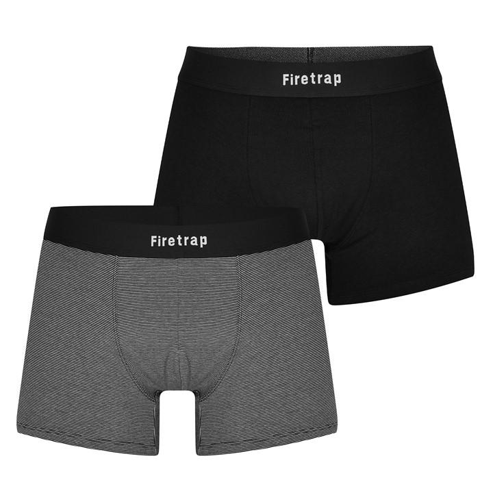 Firetrap Men's Grey 2 Pack Trunks Small