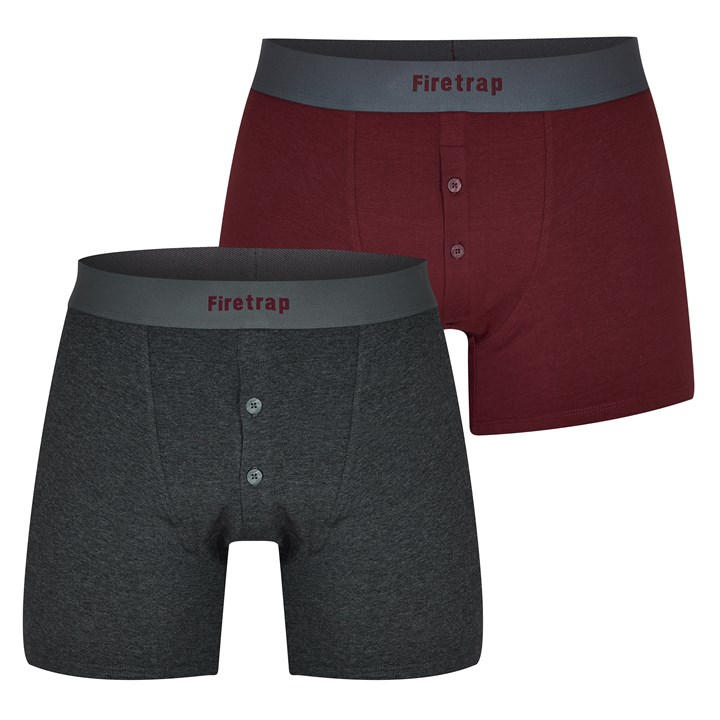 Firetrap Men's Grey 2 Pack Boxers