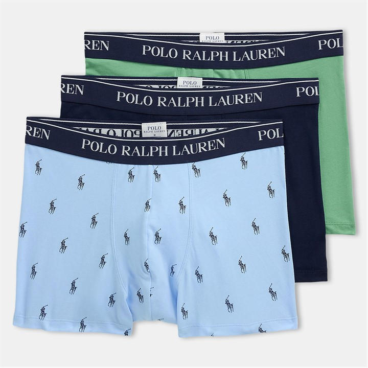 Polo Ralph Lauren Men's Blue Stretch Boxer Briefs 3-Pack Large