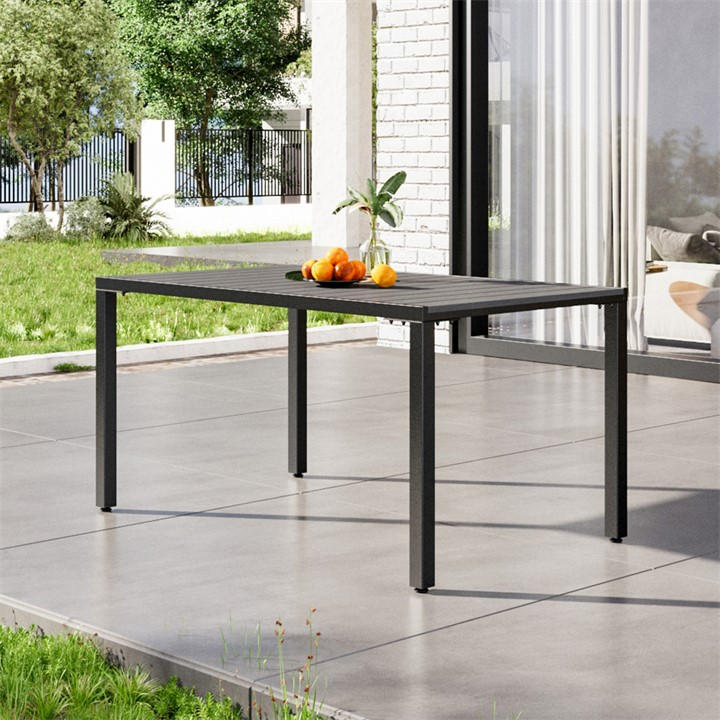 Breeins Unisex Grey 150Cm Woodon Table With Parasol Hole
