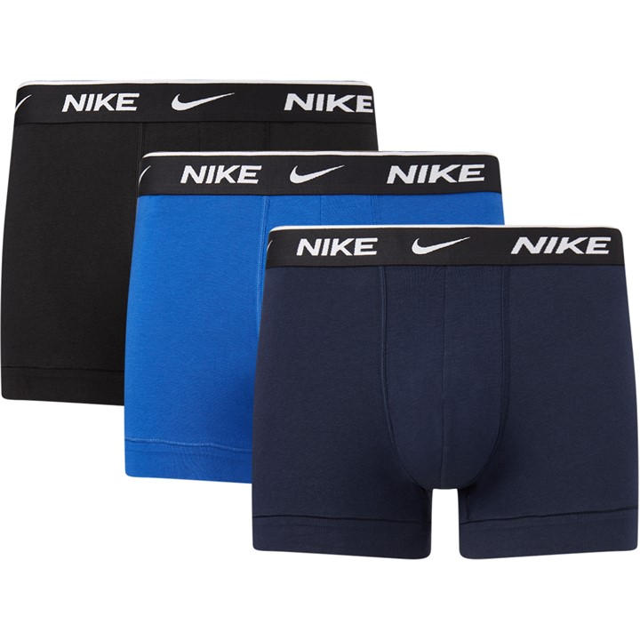 Nike Men's Blue 3 Pack Everyday Cotton Trunks Medium