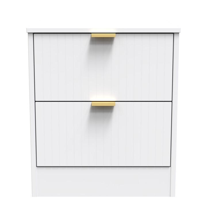 Studio Unisex White Nashville 2 Drawer Bedside Cabinet Small