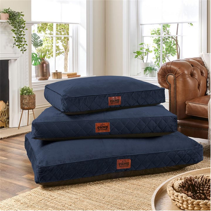 Slumberdown Unisex Blue Paws For Slumber Padded Pet Bed Large