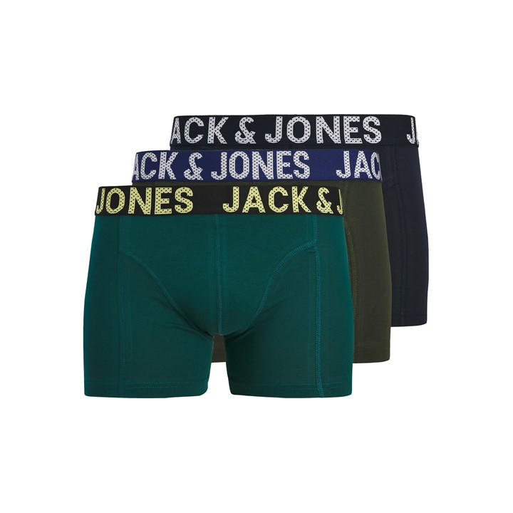 Jack And Jones Men's Multi Dots 3-Pack Boxer Trunk Small