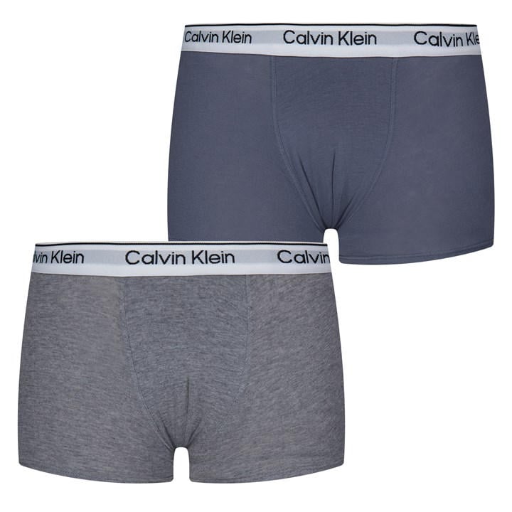 Calvin Klein Boys Grey 2 Pack Boxer Shorts Size 11