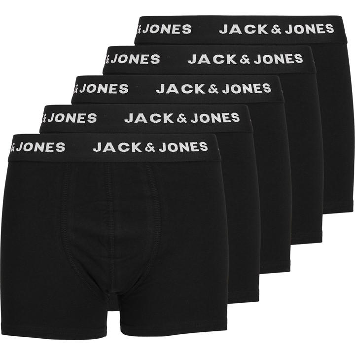 Jack And Jones Boys Black 5 Pack Trunks Juniors Size 11