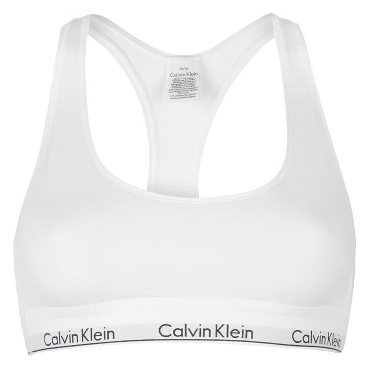 Calvin Klein Modern Cotton Logo Bralette - White
