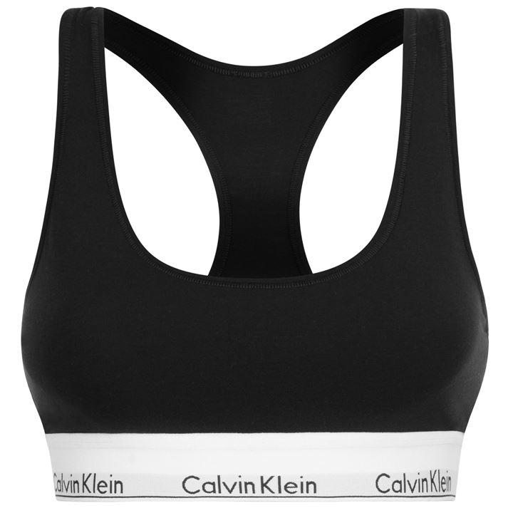 Calvin Klein Women's Black Modern Cotton Logo Bralette Size 14