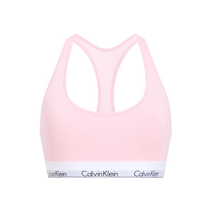 Calvin Klein Women's Pink Modern Cotton Logo Bralette Size 14