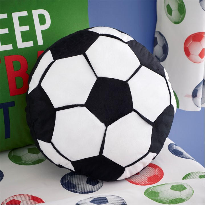 Catherine Lansfield Unisex Black It's A Goal 3D Shaped Cushion