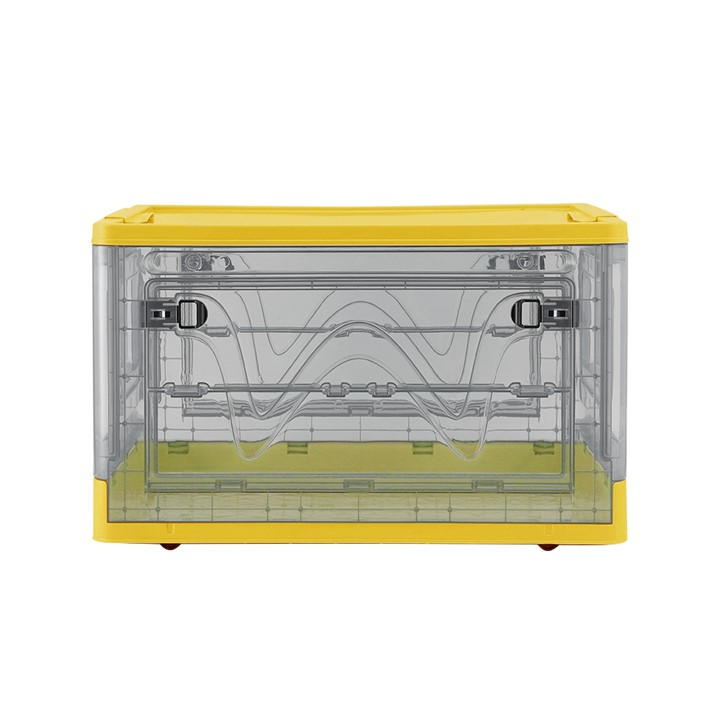LIFE IDEAS | Transparent Folding Storage Box with Wheels | Yellow | FRASERS