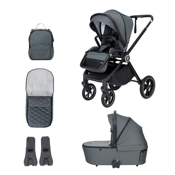 Babymore Unisex Kids Grey Kai Pram Pushchair - Forest 60X84x103