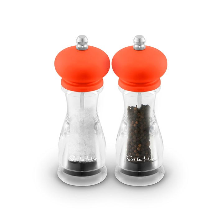 Surlatable Unisex Orange 2Pc Salt And Pepper Mill Set Medium