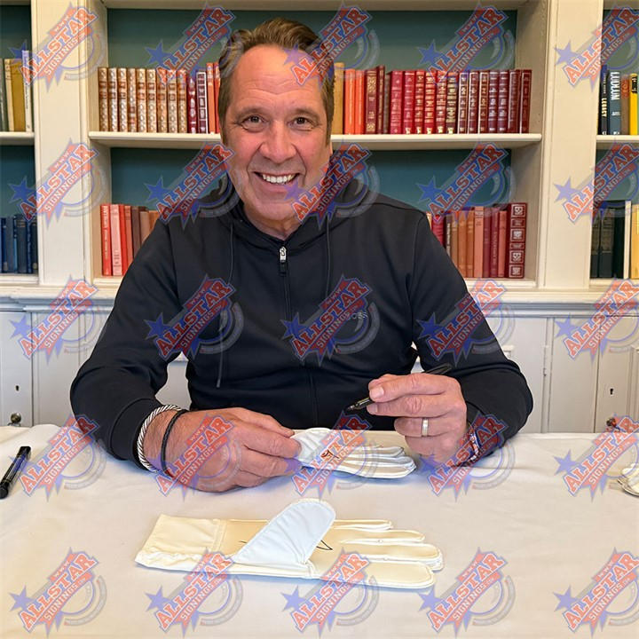 White - AllStarSignings Ltd - David Seaman signed Adidas goalkeeper glove