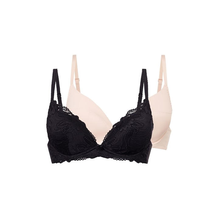 Dorina Angie Push-up Plunge 2 Pack B In Black