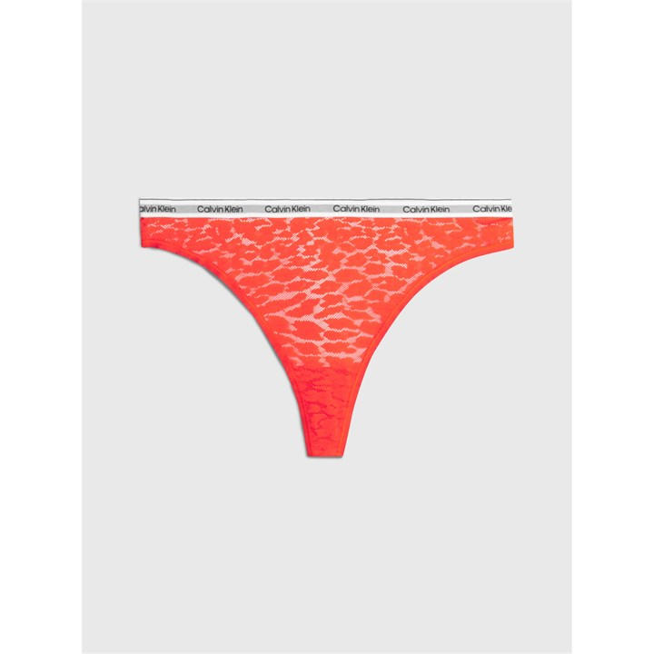 Calvin Klein Women's Red Modern Cotton Lace Thong Size 12