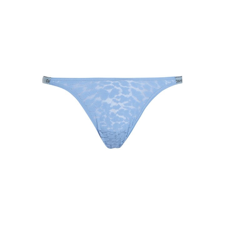 Calvin Klein Women's Blue Modern Cotton Lace Thong Size 8