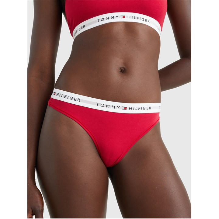 Tommy Hilfiger Women's Red Icon Thong Print Size 10