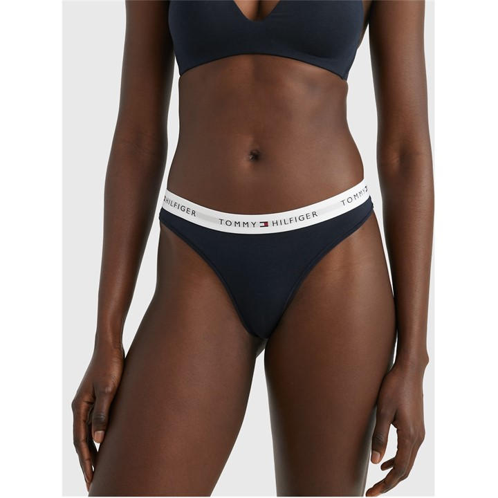 Tommy Hilfiger Women's Blue Icon Thong Print Size 14