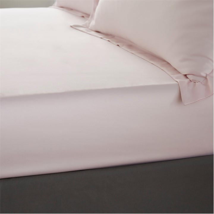 Catherine Lansfield Unisex Pink Silky Soft Satin Fitted Sheet Superking