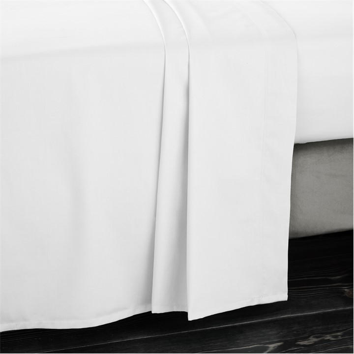 Bianca 400 Thread Count Cotton Sateen Flat Sheet In White