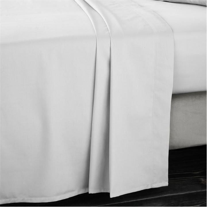 Bianca 400 Thread Count Cotton Sateen Flat Sheet In Grey