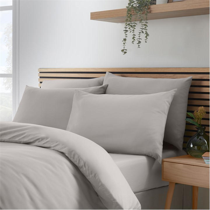 Catherine Lansfield Unisex Grey So Soft Easy Iron Pillowcase Pair - Standard