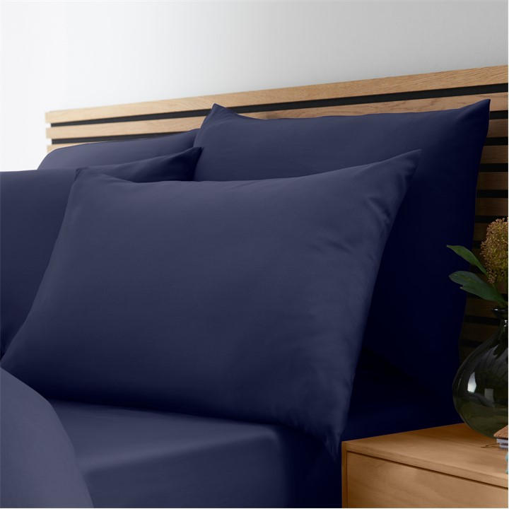 Catherine Lansfield Unisex Blue So Soft Easy Iron Pillowcase Pair - Standard