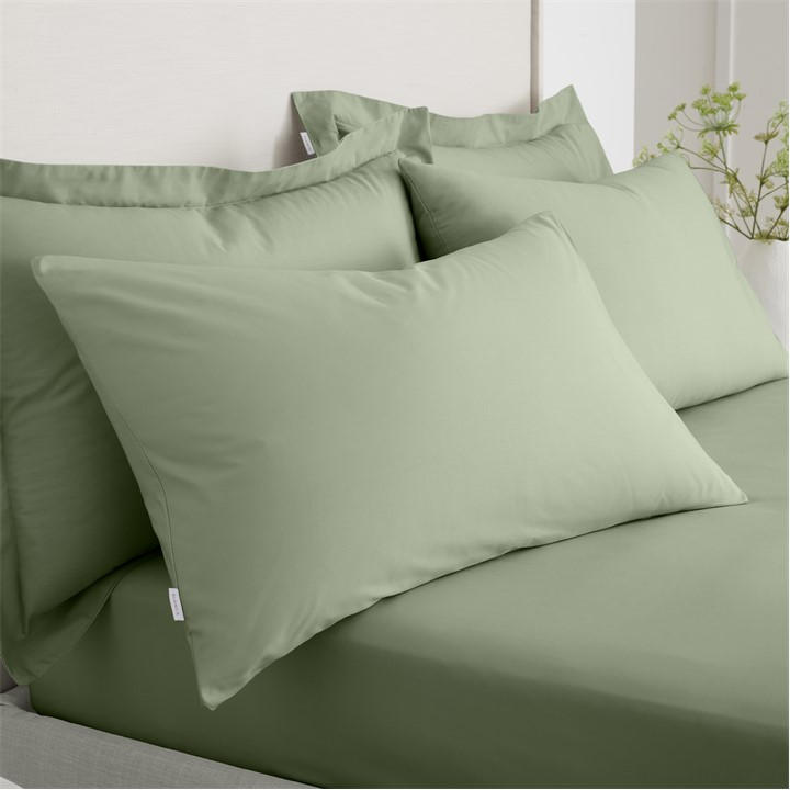 Bianca Unisex Green 200 Tc Cotton Percale Pillowcase Pair Standard