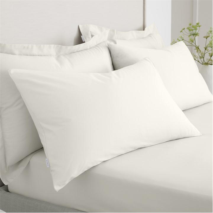 Bianca Unisex Cream 200 Tc Cotton Percale Pillowcase Pair Standard