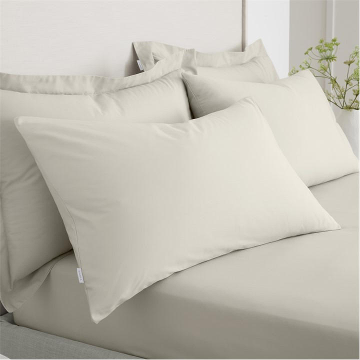 Bianca Unisex Beige 200 Tc Cotton Percale Pillowcase Pair Standard