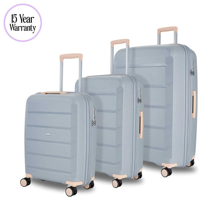 Rock Unisex Grey Tulum Suitcase /Peach Medium