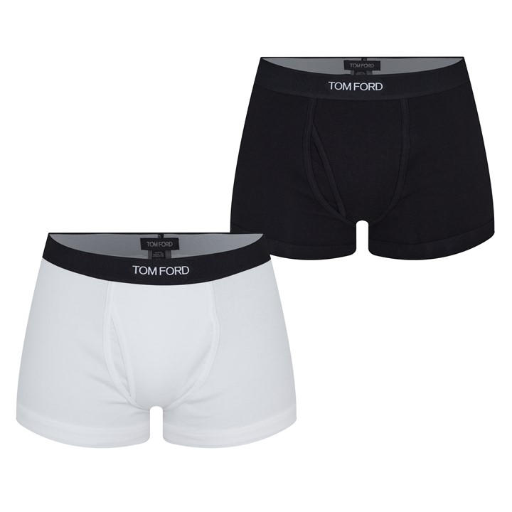 TOM FORD Men's Plain Cotton Boxer Briefs, 2-Pack - Multi