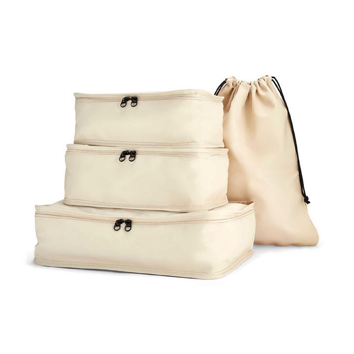 Rock Unisex Beige Packing Cubes Set Of 4