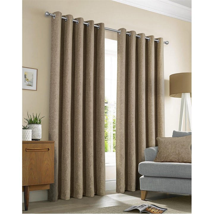 Sundour Unisex Brown Amberley Thermal Eyelet Curtains 66X90 In