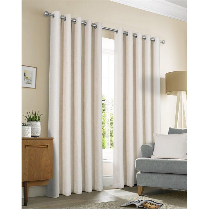 Sundour Unisex Cream Amberley Thermal Eyelet Curtains 66X90 In