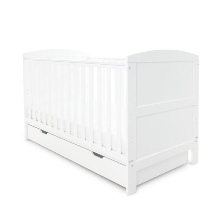 Ickle Bubba Unisex Kids White Coleby Classic Cot Bed & Under Drawer