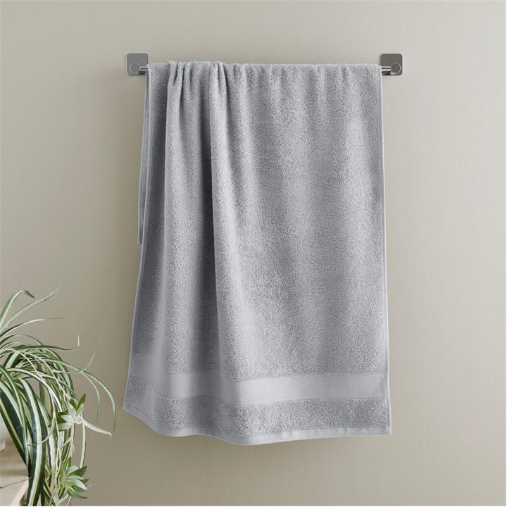 Catherine Lansfield Unisex Grey Anti-Bacterial Cotton Bath Towel