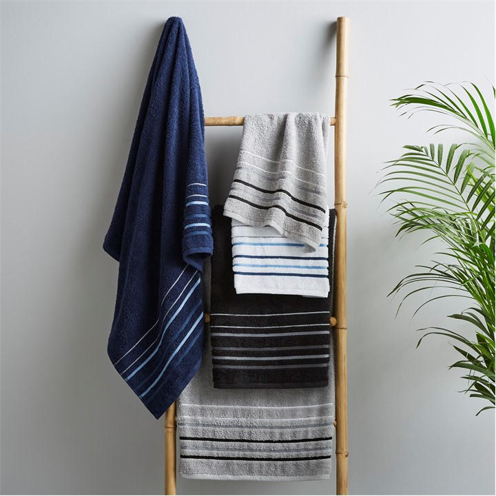 Catherine Lansfield Java Stripe Cotton Hand Towel Towels FRASERS