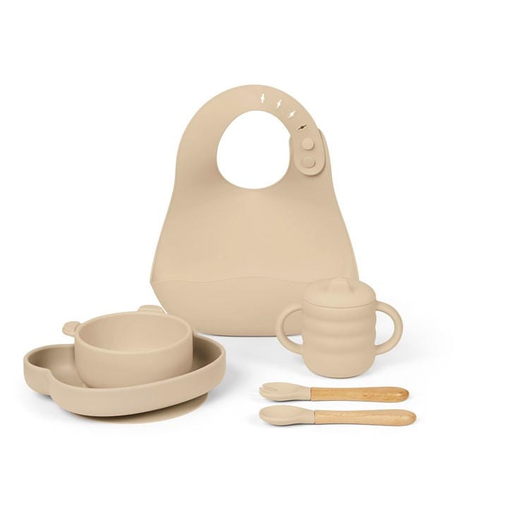 Ickle Bubba Unisex Kids Beige 6 Piece Silicone Feeding Set