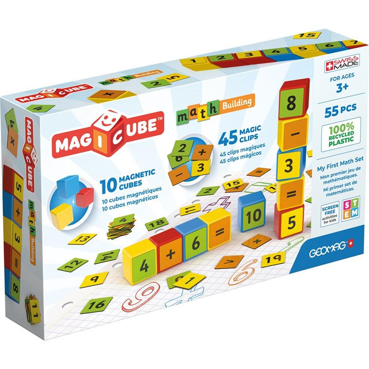GEOMAG Magicube Magnetic Shapes Maths Builder - 55 Piece - Multi